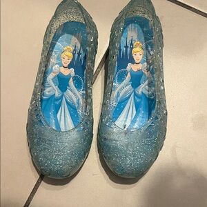 Disney Girls Blue Glitter Cinderella Dress-Up Jelly Shoes